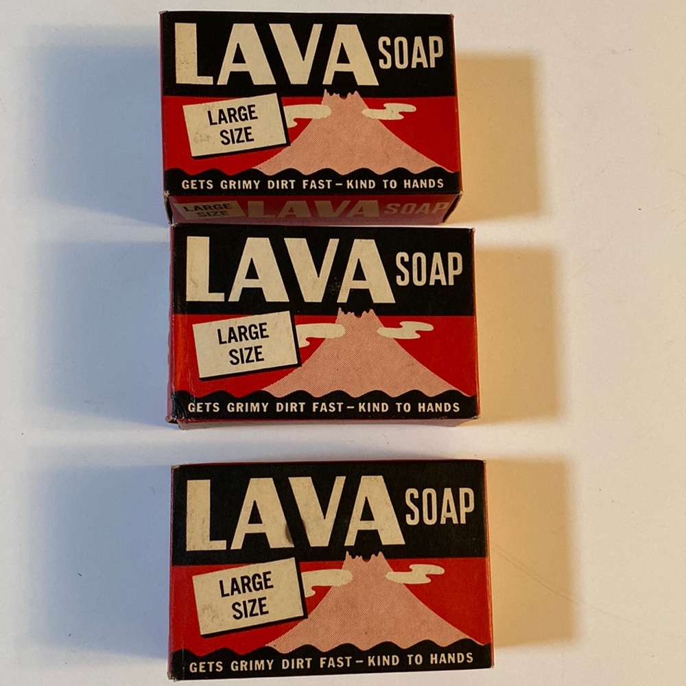 Vintage three LAVA soap bars.
